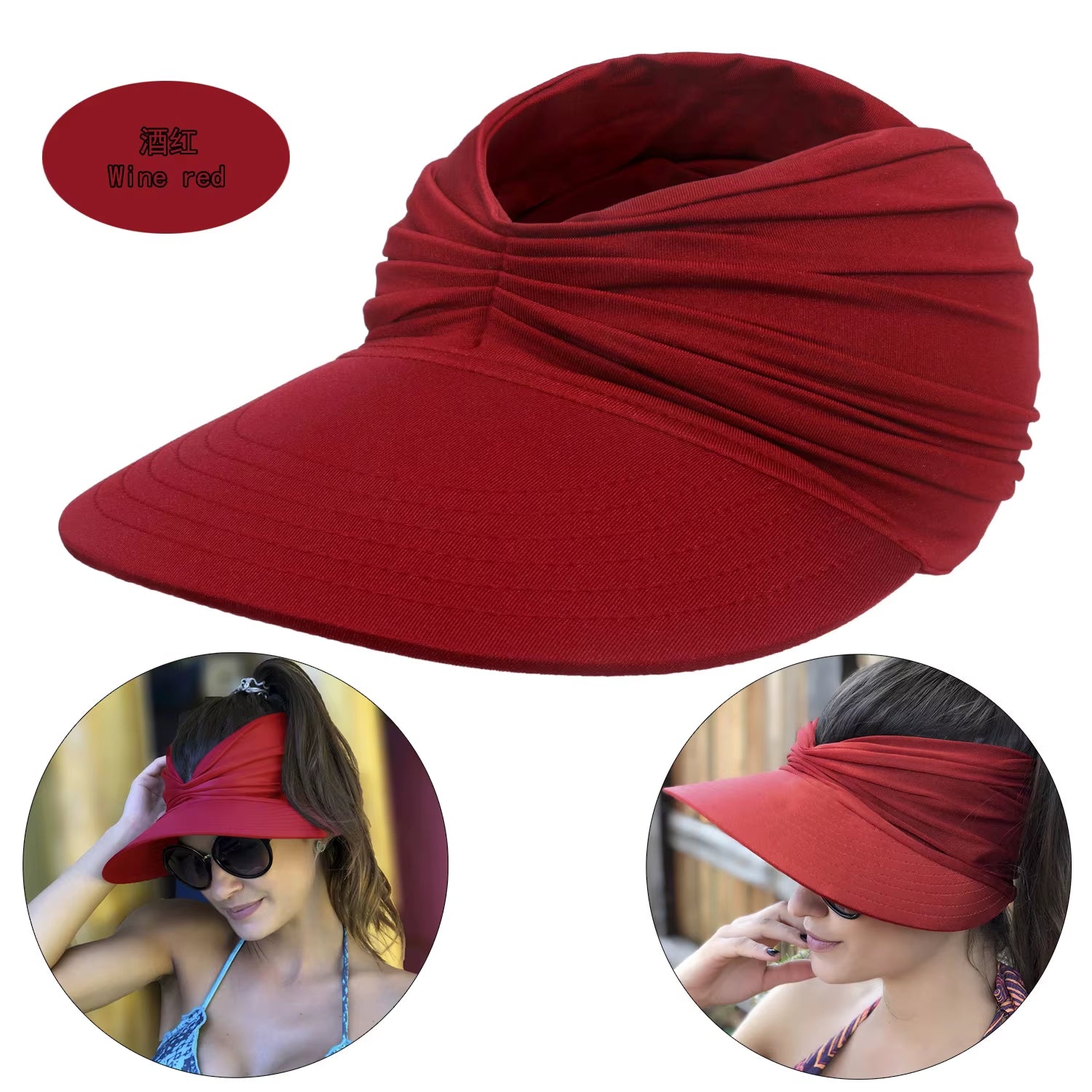 Beach Sun Hat for Women, Spring/Summer New Style with a Hollow Top, UV50+ Sun Protection Hat for Ladies, Outdoor Sports Hat