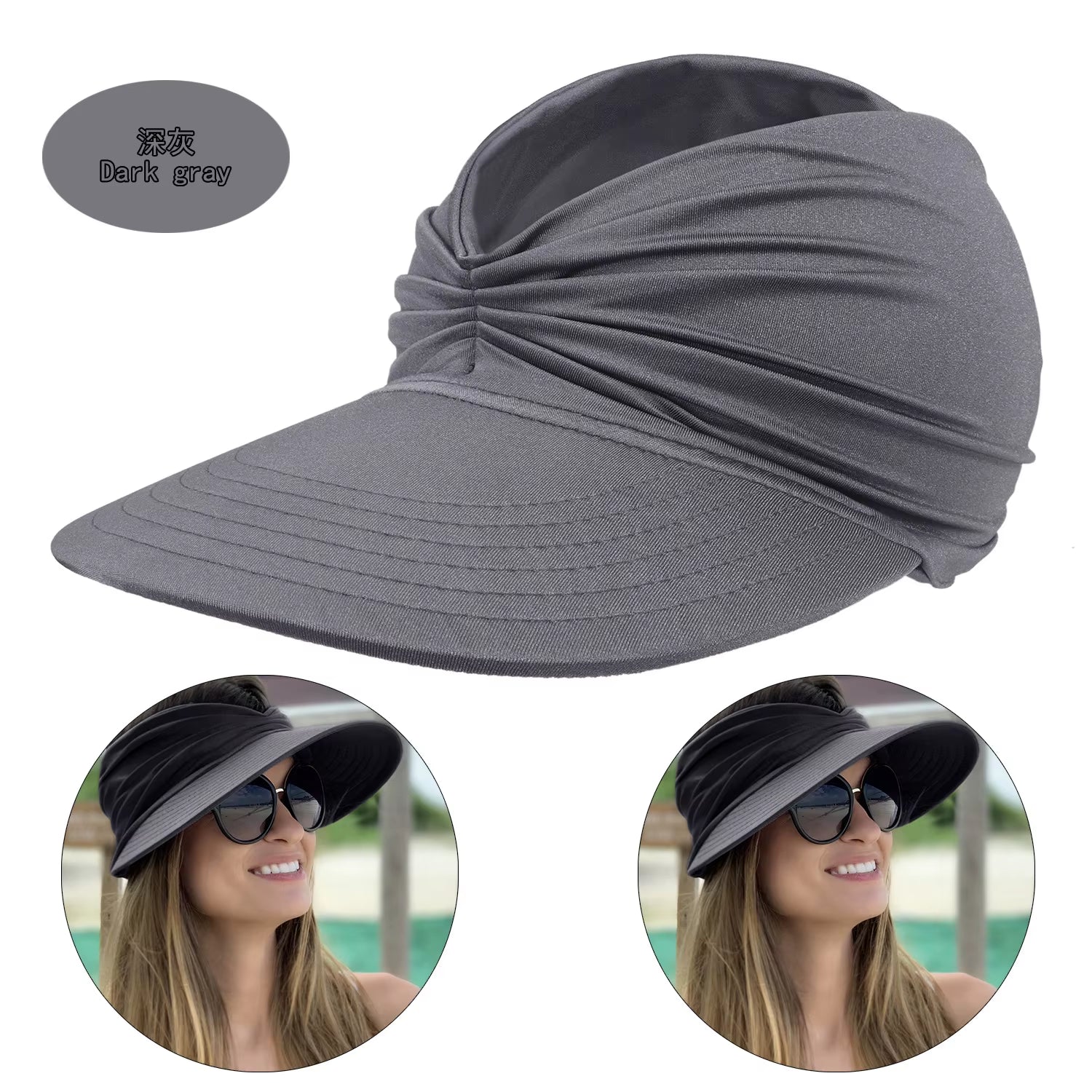 Beach Sun Hat for Women, Spring/Summer New Style with a Hollow Top, UV50+ Sun Protection Hat for Ladies, Outdoor Sports Hat