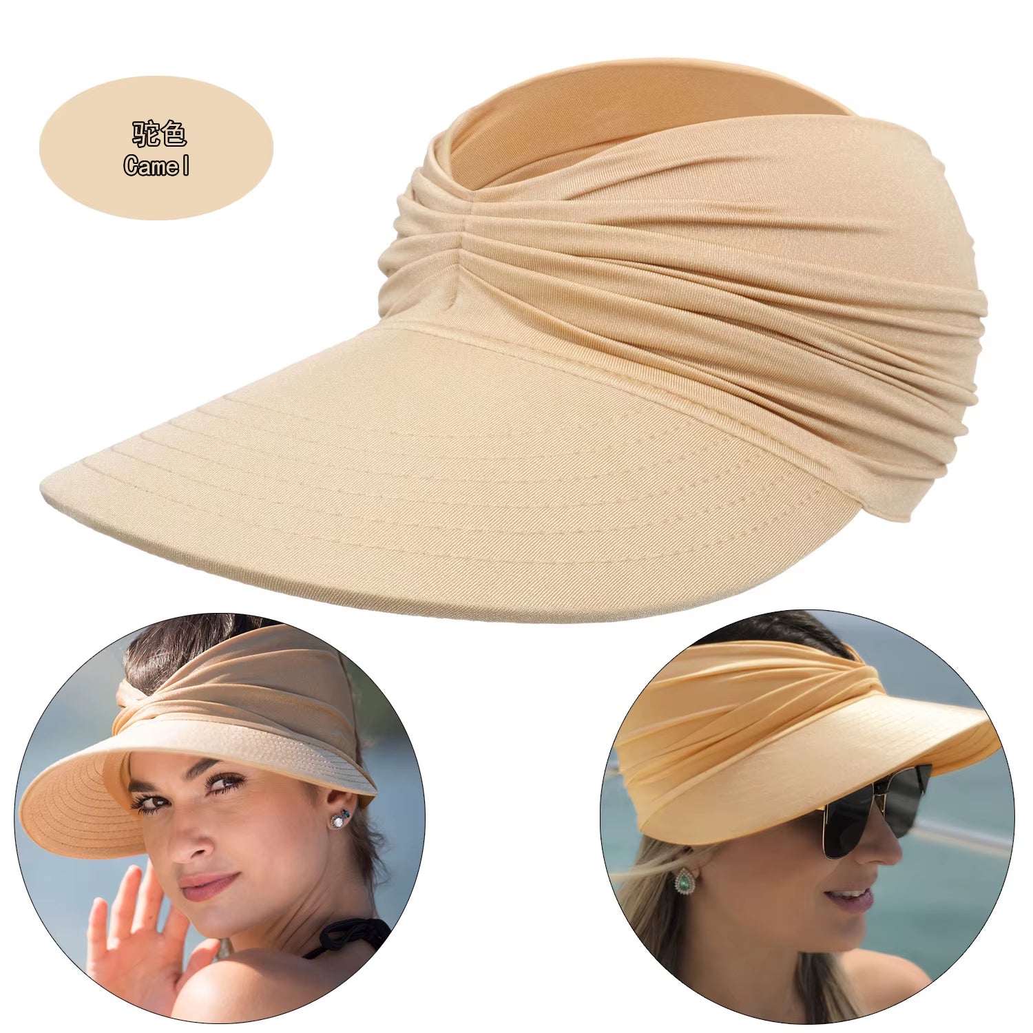 Beach Sun Hat for Women, Spring/Summer New Style with a Hollow Top, UV50+ Sun Protection Hat for Ladies, Outdoor Sports Hat