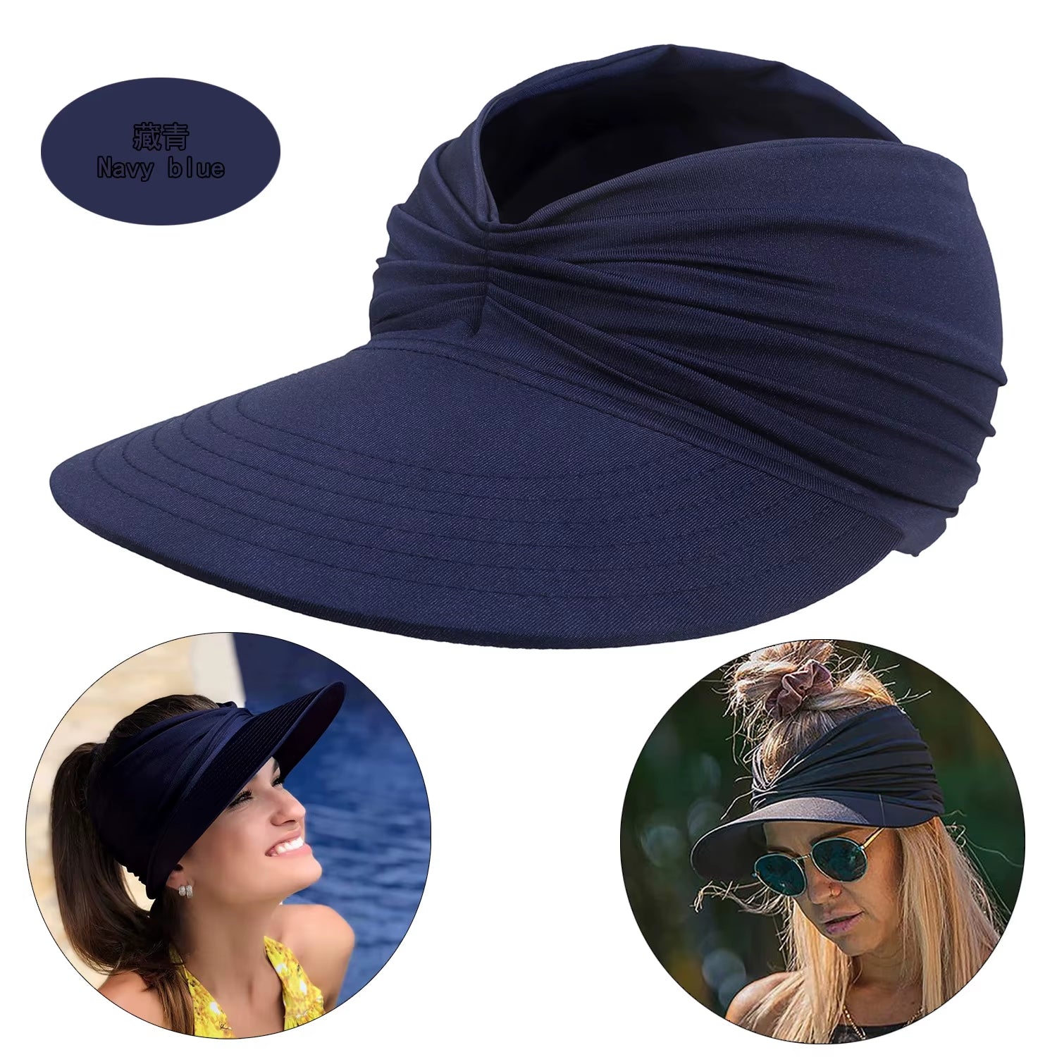 Beach Sun Hat for Women, Spring/Summer New Style with a Hollow Top, UV50+ Sun Protection Hat for Ladies, Outdoor Sports Hat