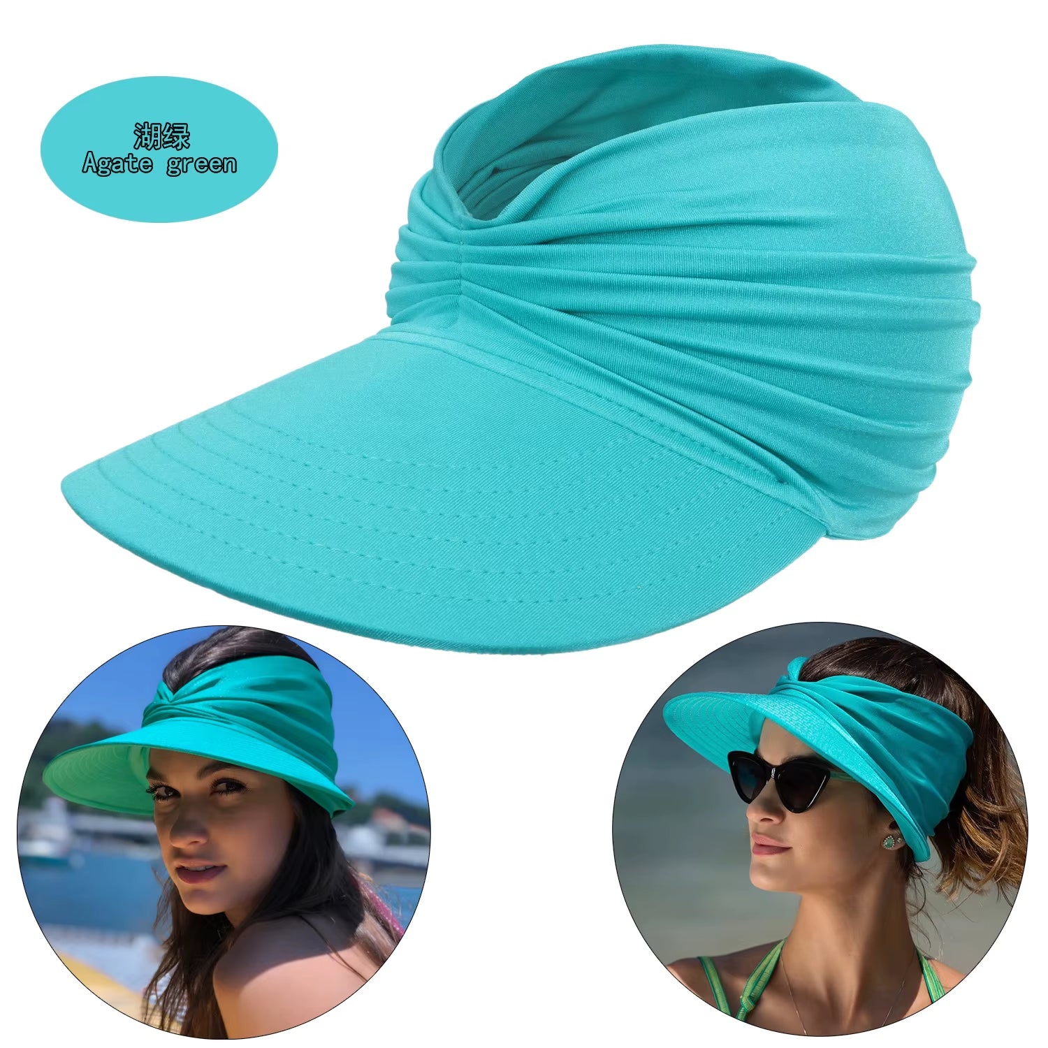 Beach Sun Hat for Women, Spring/Summer New Style with a Hollow Top, UV50+ Sun Protection Hat for Ladies, Outdoor Sports Hat