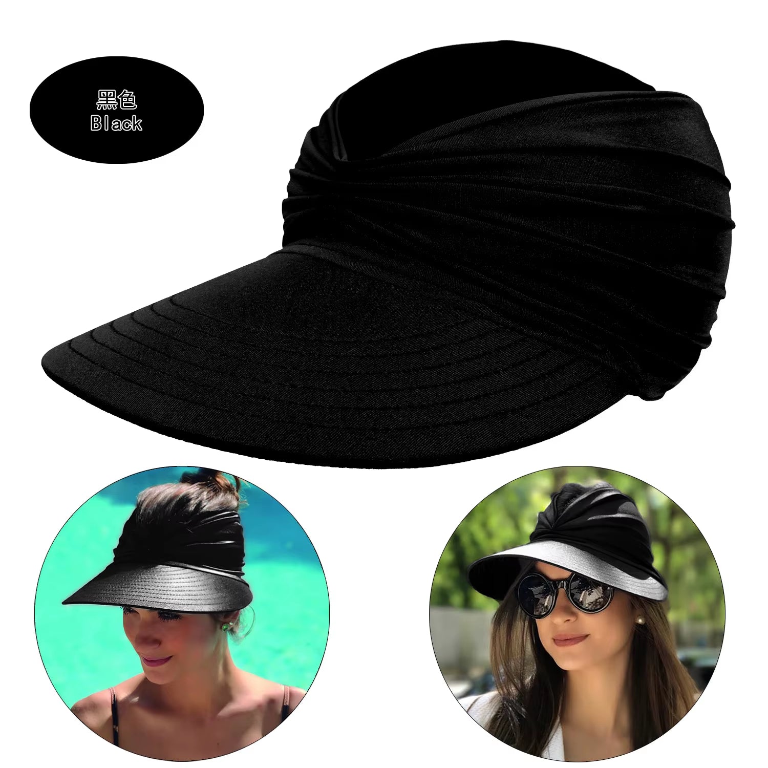 Beach Sun Hat for Women, Spring/Summer New Style with a Hollow Top, UV50+ Sun Protection Hat for Ladies, Outdoor Sports Hat